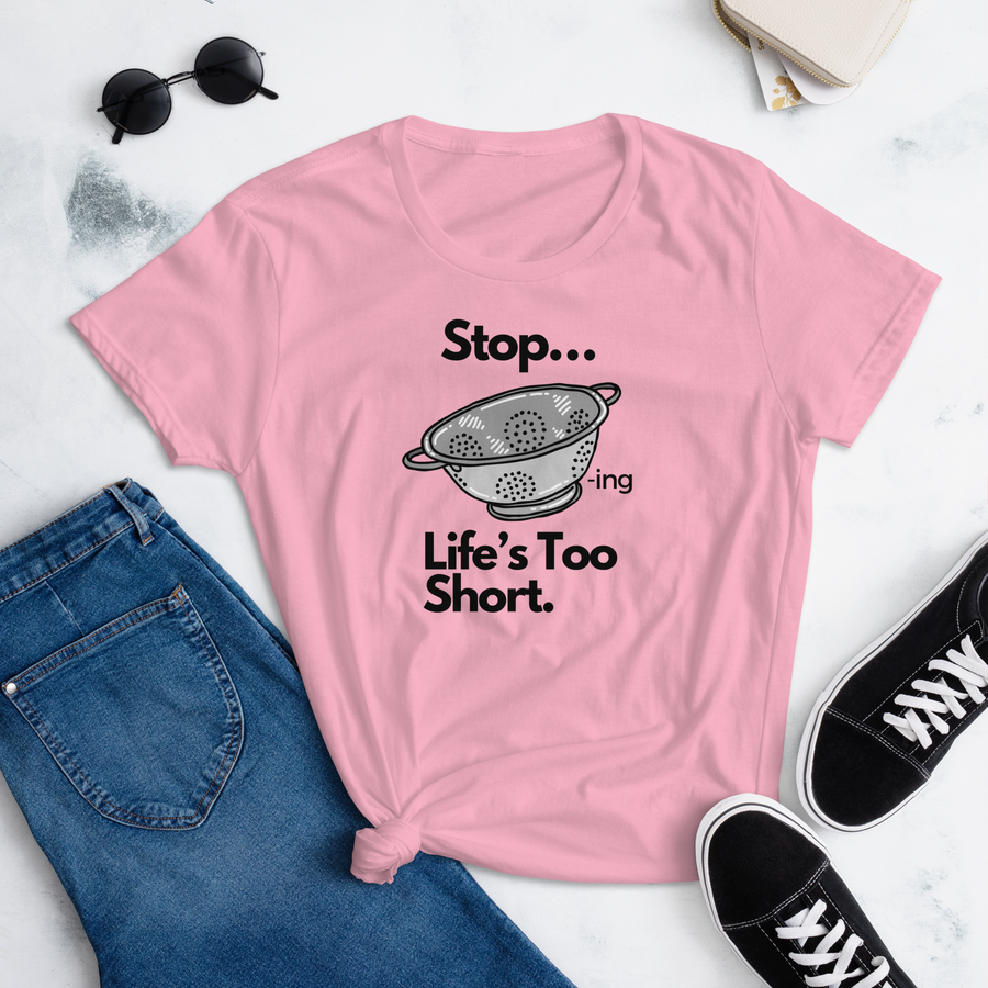 Stop Straining... Women's Fitted short sleeve t-shirt