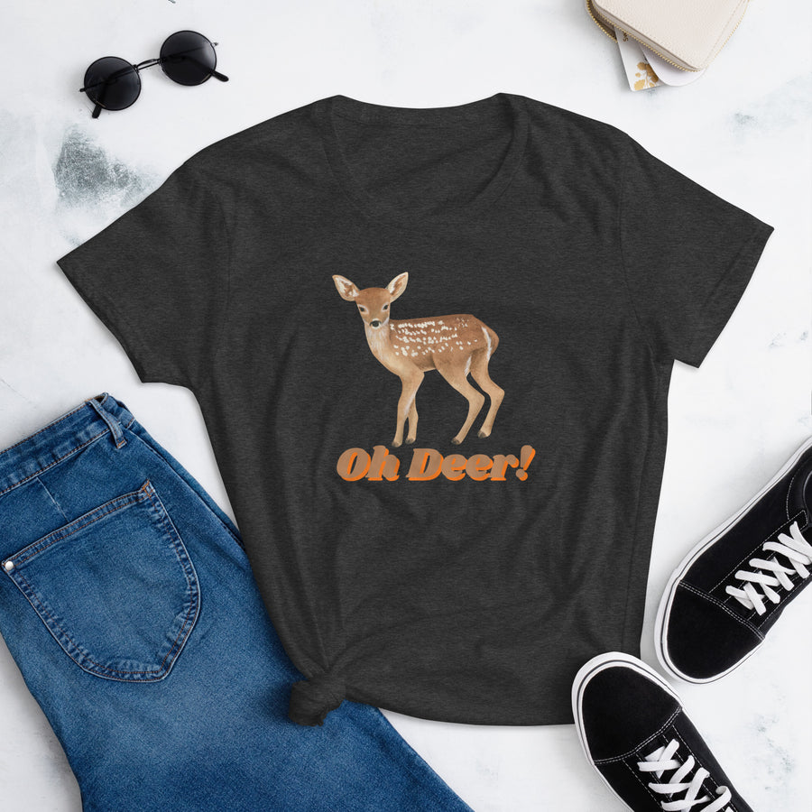 Oh Deer! Women's Fitted short sleeve t-shirt