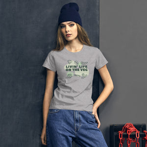 Living' Life on the Veg Women's Fitted short sleeve t-shirt