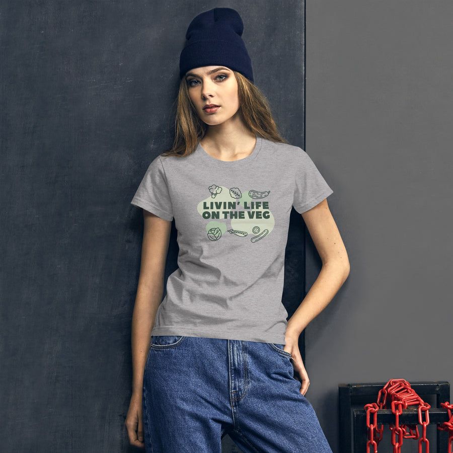 Living' Life on the Veg Women's Fitted short sleeve t-shirt