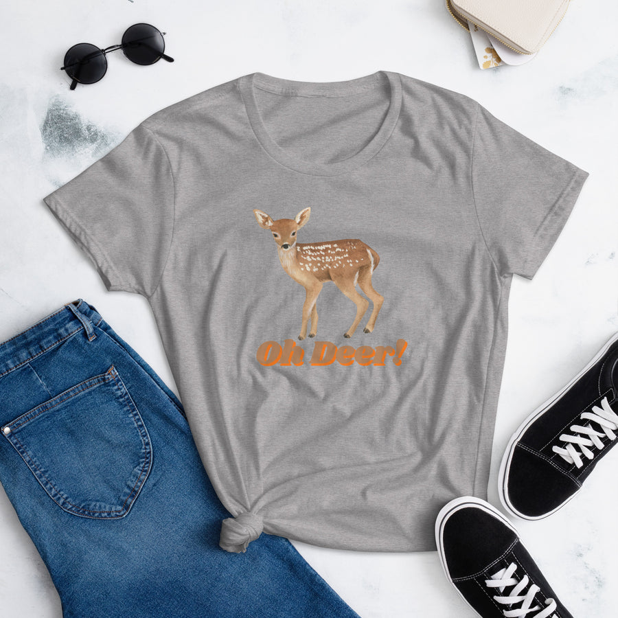 Oh Deer! Women's Fitted short sleeve t-shirt